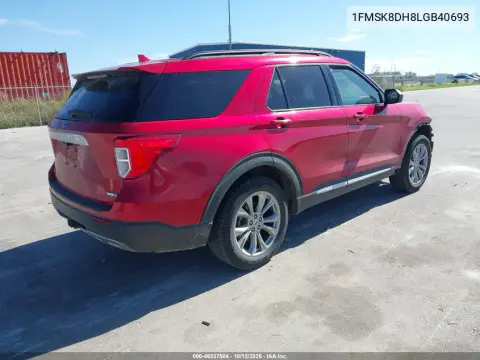 1FMSK8DH8LGB40693 — 2020 Ford Explorer, Передняя часть, фото до ремонта