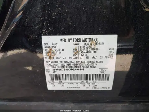 2021 Ford Explorer VIN 1FMSK7BHXMGA96288 фото 4