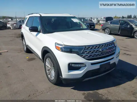 1FM5K8FW7MNA00849 — 2021 Ford Explorer, Сзади, фото до ремонта