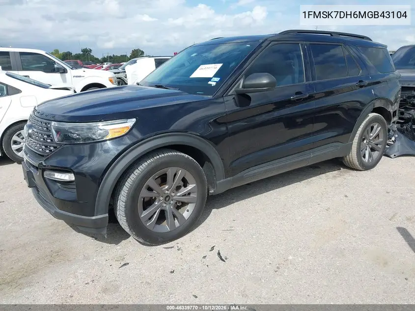 2021 Ford Explorer Xlt VIN 1FMSK7DH6MGB43104 фото 3