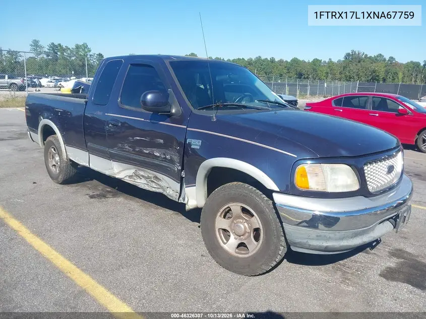 1999 Ford F-150 Lariat/Xl/Xlt VIN 1FTRX17L1XNA67759 фото 2