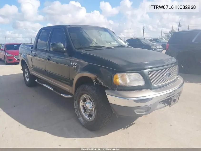 1FTRW07L61KC32968 — 2001 Ford F-150, фото 2 с аукциона IAAI, Передняя часть