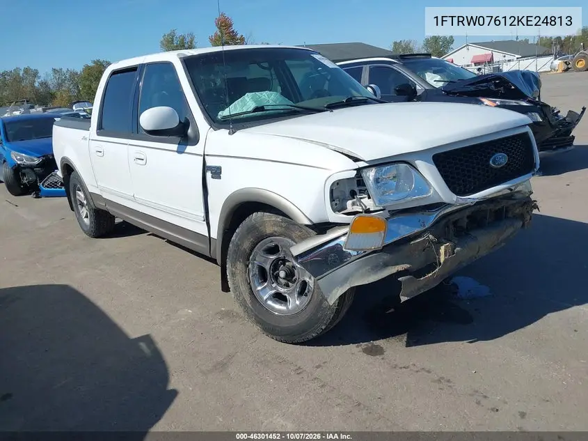 2002 Ford F-150 Lariat/Xlt VIN 1FTRW07612KE24813 фото 1