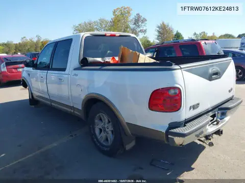 2002 Ford F-150 Lariat/Xlt VIN 1FTRW07612KE24813 фото 3