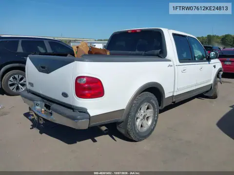 2002 Ford F-150 Lariat/Xlt VIN 1FTRW07612KE24813 фото 4