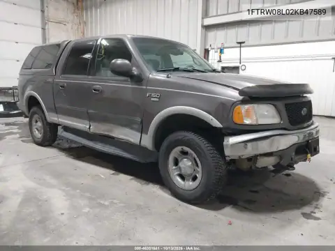 1FTRW08L02KB47589 — 2002 Ford F-150, Кража, фото до ремонта