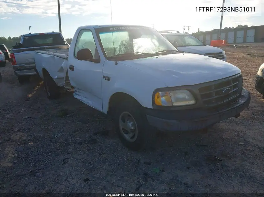2003 Ford F-150 Xl/Xlt VIN 1FTRF17293NB51011 фото 1