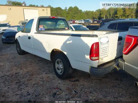 2003 Ford F-150 Xl/Xlt VIN 1FTRF17293NB51011 фото 3