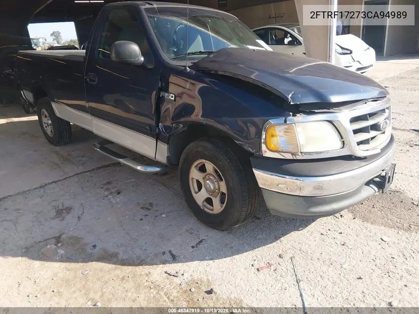 2FTRF17273CA94989 Ford F-150 2003 — повреждение Боковая часть, фото до ремонта