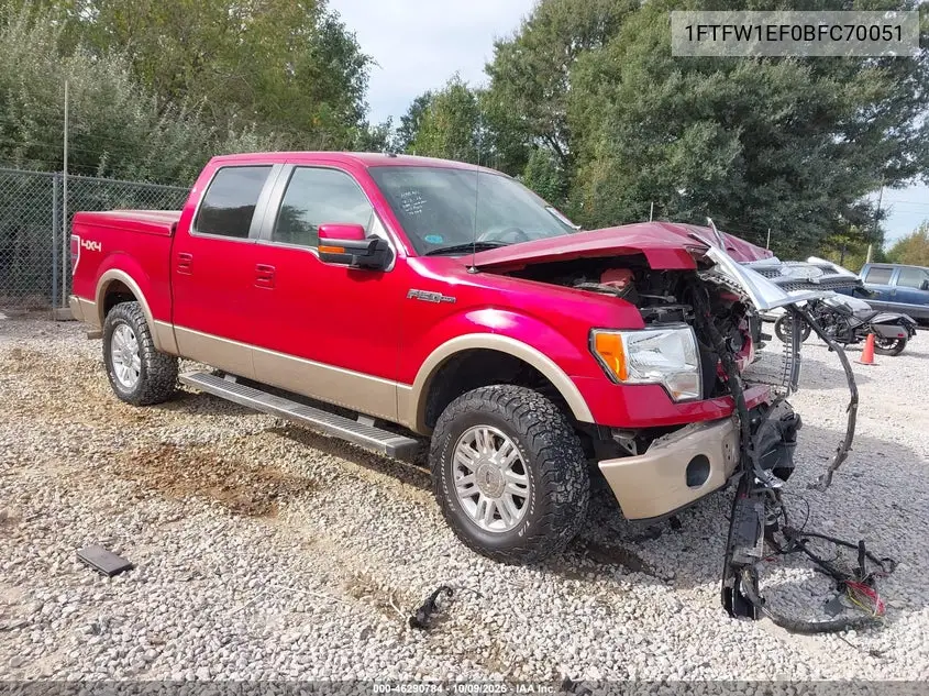 2011 Ford F-150 Lariat VIN 1FTFW1EF0BFC70051 фото 1