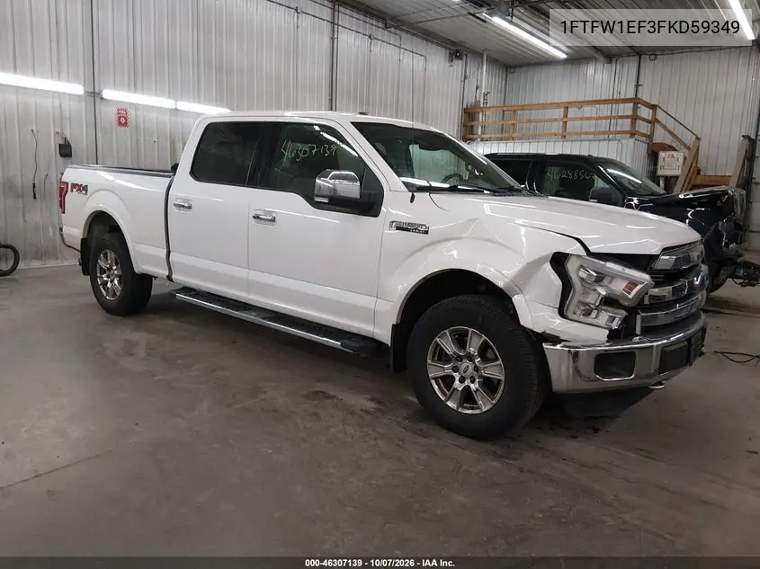 2015 Ford F-150 Lariat VIN 1FTFW1EF3FKD59349 фото 2