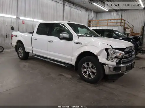 2015 Ford F-150 Lariat VIN 1FTFW1EF3FKD59349 фото 2