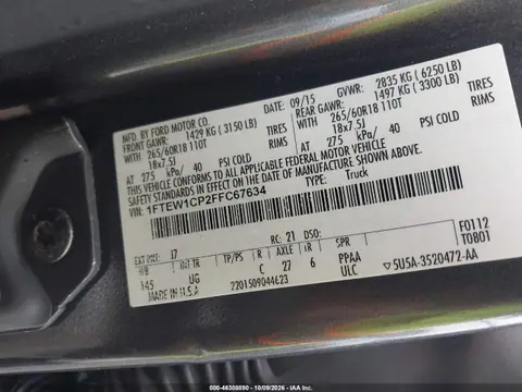 2015 Ford F-150 Xlt VIN 1FTEW1CP2FFC67634 фото 10