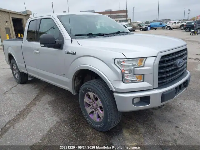 1FTEX1EP6GFD25854 — 2016 Ford F150 Lariat Supercab, Град (Hail), фото до ремонта