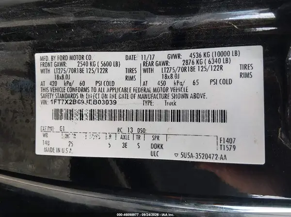 1FT7X2B69JEB03039 — 2018 Ford F250, фото 4 с аукциона IAAI, Передняя часть