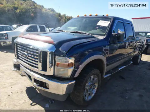 2008 Ford F-350 Fx4/Harley-Davidson/King Ranch/Lariat/Xl/Xlt VIN 1FTSW31R78ED24194 фото 3