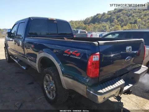 2008 Ford F-350 Fx4/Harley-Davidson/King Ranch/Lariat/Xl/Xlt VIN 1FTSW31R78ED24194 фото 4