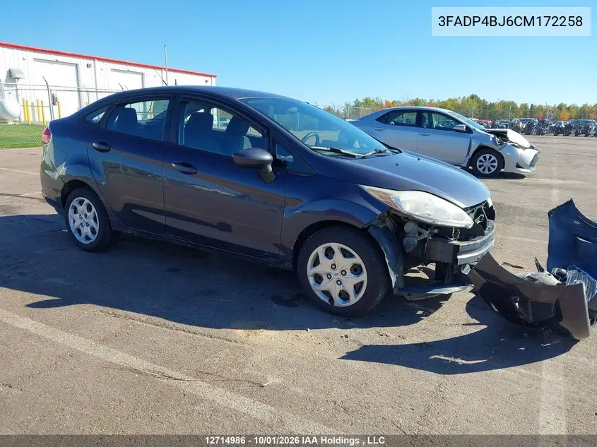2012 Ford Fiesta Se VIN 3FADP4BJ6CM172258 фото 2