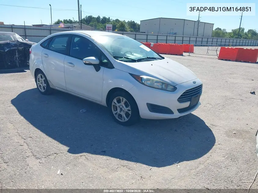 2016 Ford Fiesta Se VIN 3FADP4BJ1GM164851 фото 1