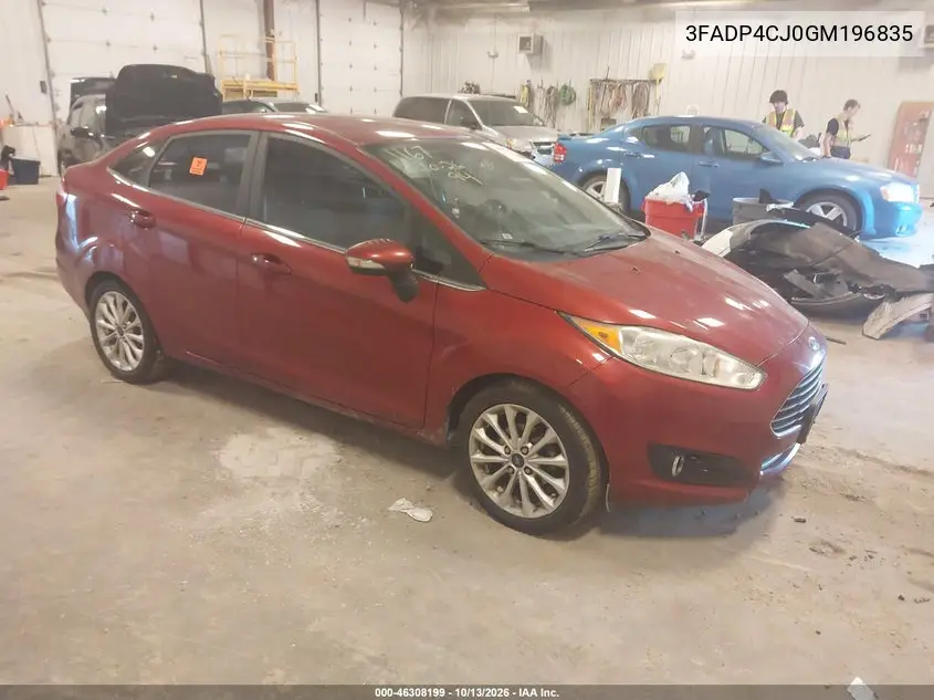 2016 Ford Fiesta Titanium VIN 3FADP4CJ0GM196835 фото 1