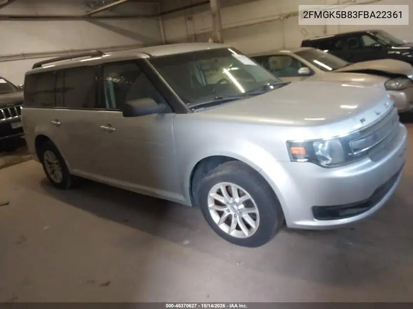 2FMGK5B83FBA22361 — 2015 Ford FLEX, фото 2 с аукциона IAAI, Естественный износ
