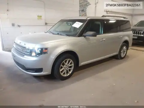 2FMGK5B83FBA22361 — 2015 Ford FLEX, фото 3 с аукциона IAAI, Естественный износ