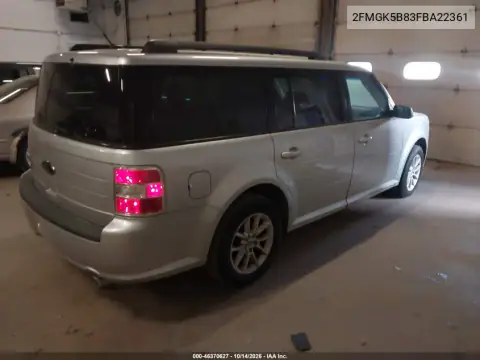 2FMGK5B83FBA22361 — 2015 Ford FLEX, фото 5 с аукциона IAAI, Естественный износ