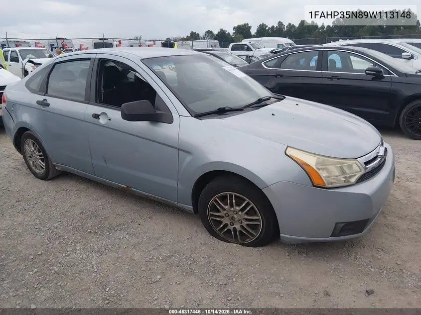 1FAHP35N89W113148 Ford Focus 2009 — повреждение Левый бок, фото до ремонта