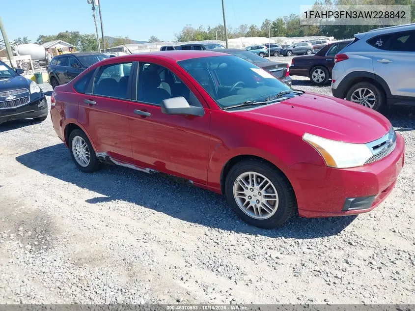 1FAHP3FN3AW228842 — 2010 Ford Focus, фото 2 с аукциона IAAI, Естественный износ