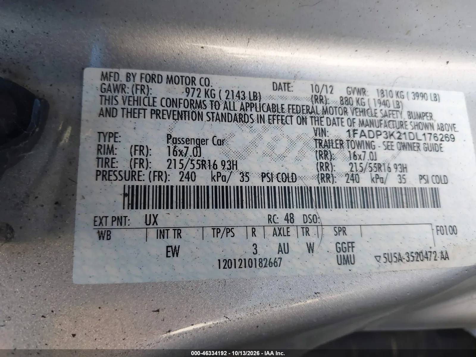 2013 Ford Focus Se VIN 1FADP3K21DL176269 фото 10