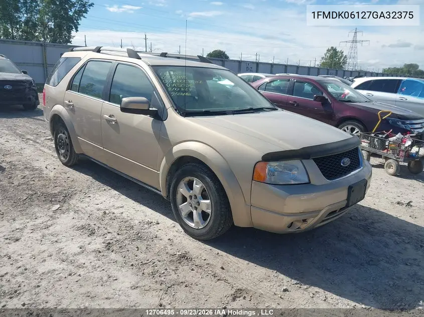 2007 Ford Freestyle Limited VIN 1FMDK06127GA32375 фото 2