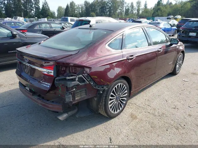 3FA6P0RU8HR248347 — 2017 Ford Fusion Hybrid Platinum, фото 4 с аукциона IAAI 30.09.2026, Задняя часть