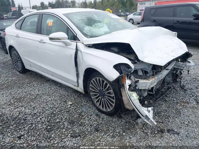 3FA6P0D91JR168199 Ford Fusion Titanium 2018 — повреждение Передняя часть, фото до ремонта