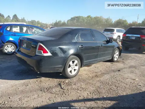 2006 Ford Fusion Se VIN 3FAFP07Z06R228038 фото 4