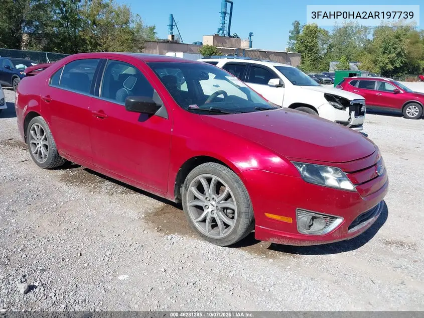 2010 Ford Fusion Se VIN 3FAHP0HA2AR197739 фото 2