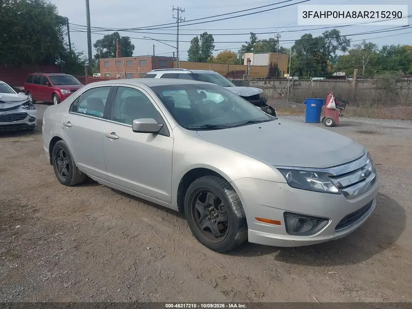 2010 Ford Fusion Se VIN 3FAHP0HA8AR215290 фото 1
