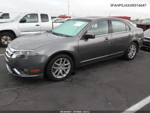 2010 Ford Fusion Sel VIN 3FAHP0JAXAR316647 фото 3