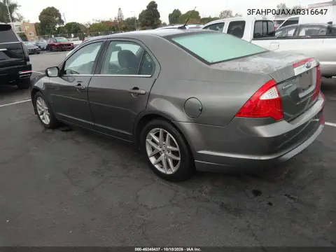 2010 Ford Fusion Sel VIN 3FAHP0JAXAR316647 фото 4