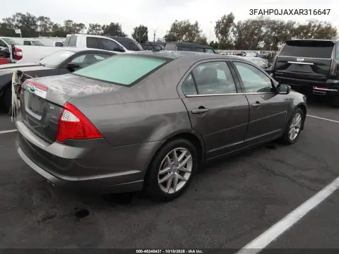 2010 Ford Fusion Sel VIN 3FAHP0JAXAR316647 фото 5