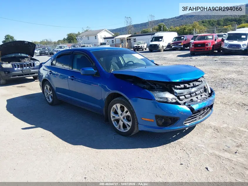 2012 Ford Fusion Se VIN 3FAHP0HA9CR294066 фото 2