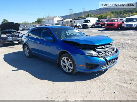 3FAHP0HA9CR294066 — 2012 Ford Fusion, Передняя часть, фото до ремонта