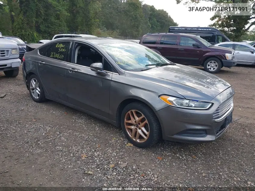 2014 Ford Fusion Se VIN 3FA6P0H71ER171991 фото 1