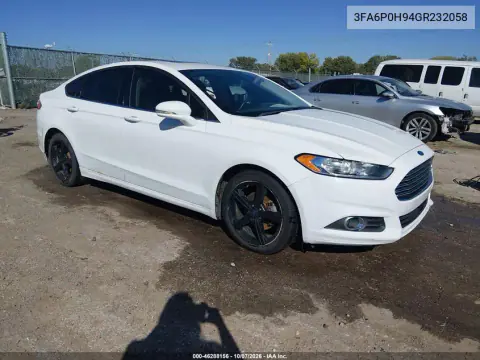 2016 Ford Fusion Se VIN 3FA6P0H94GR232058 фото 2