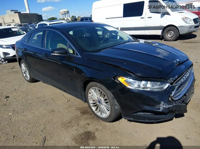 2016 Ford Fusion Se VIN 3FA6P0H94GR308345 фото 2