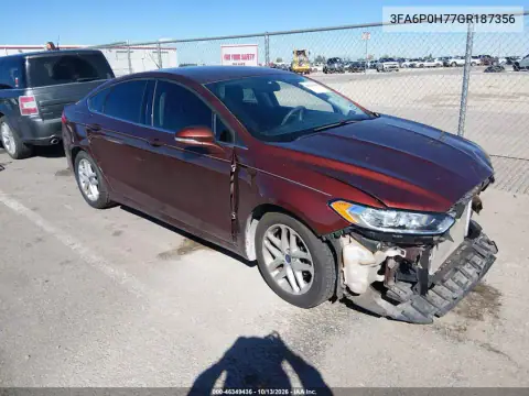 3FA6P0H77GR187356 — 2016 Ford Fusion, Передняя часть, фото до ремонта