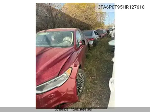 2017 Ford Fusion Se VIN 3FA6P0T95HR127618 фото 2