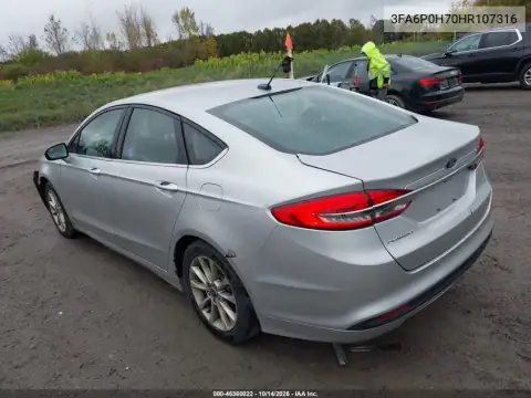 3FA6P0H70HR107316 — 2017 Ford Fusion, фото 4 с аукциона IAAI, Передняя часть