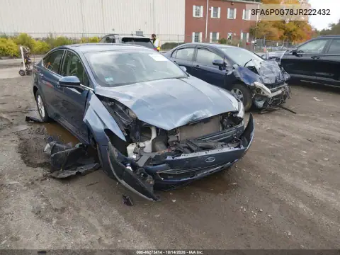3FA6P0G78JR222432 — 2018 Ford Fusion, Передняя часть, фото до ремонта