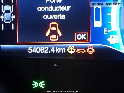 3FA6P0RU9KR155747 — 2019 Ford Fusion, Передняя часть, фото до ремонта