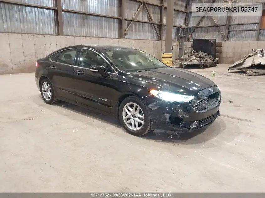2019 Ford Fusion VIN 3FA6P0RU9KR155747 фото 2